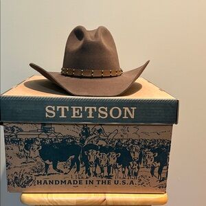 Stetson Dark Brown Cowboy Hat with Studded Band